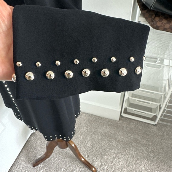 A.L.C. Madison Black Studded Long Sleeve Mini Sheath Dress Women's Size 4 - Picture 9 of 14